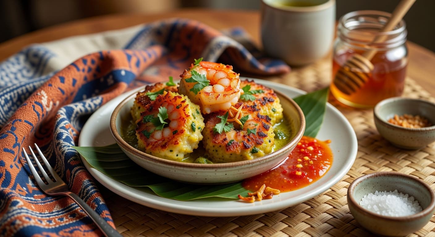 Thai Green Curry Shrimp Cakes with Sweet Chili Dip