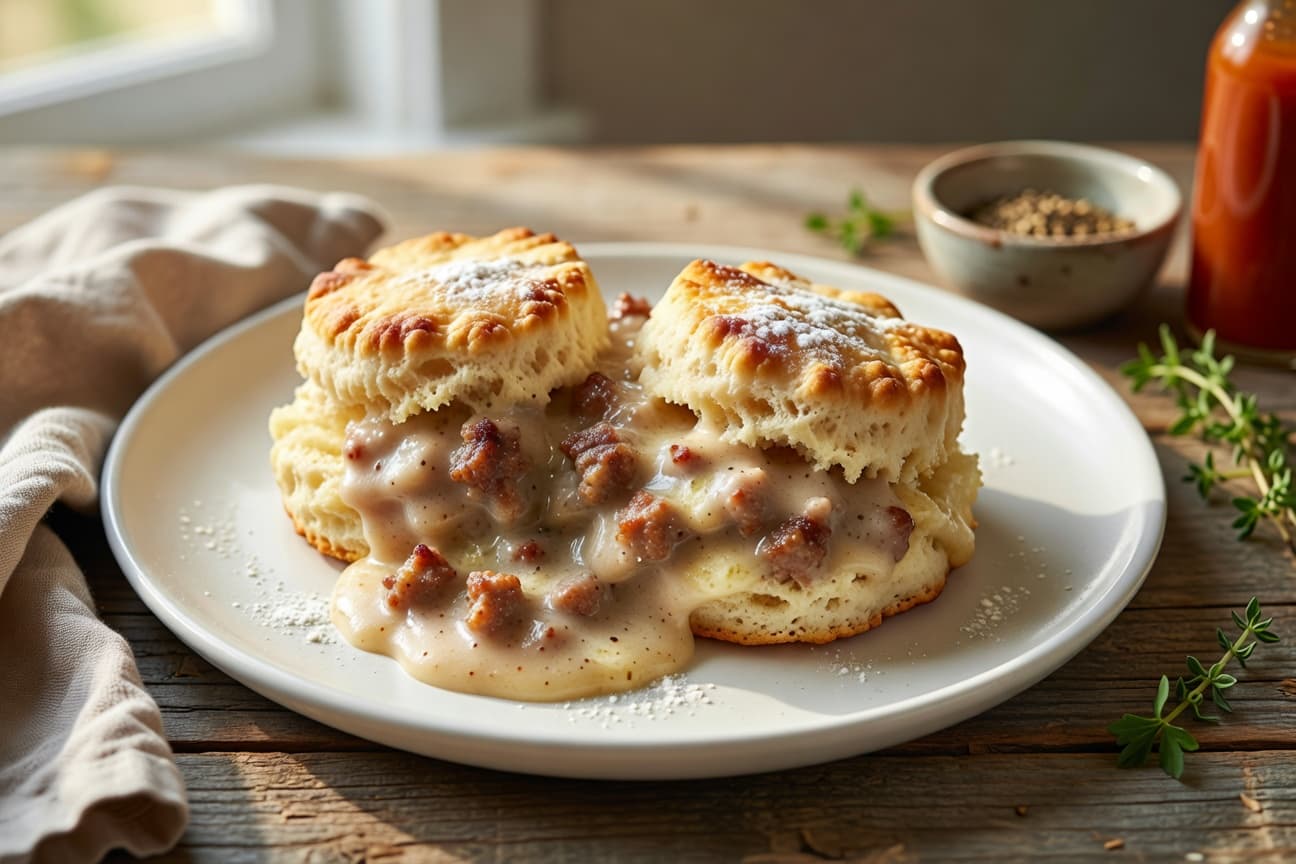 Sausage Gravy and Biscuits