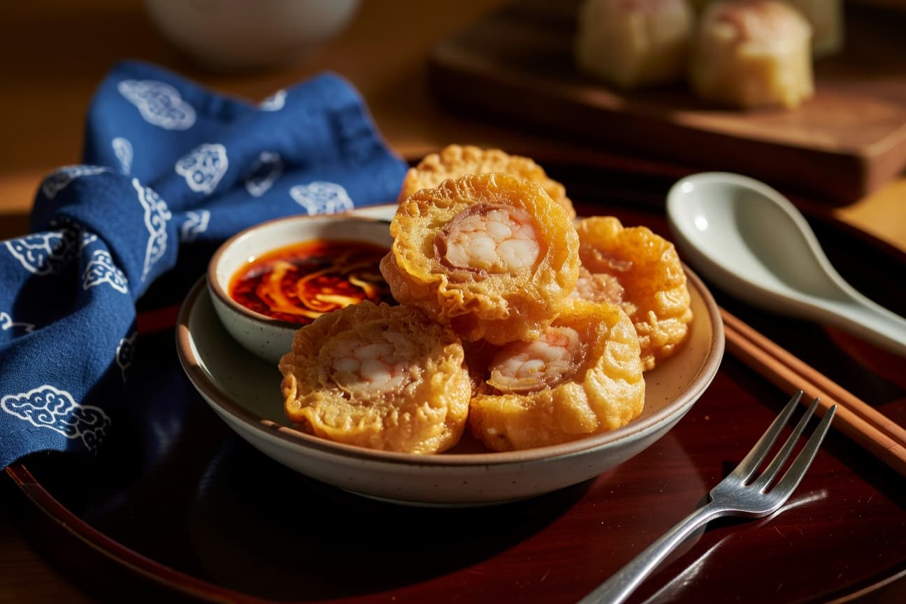 Crispy Shrimp Toast with Sweet & Spicy Dipping Sauce