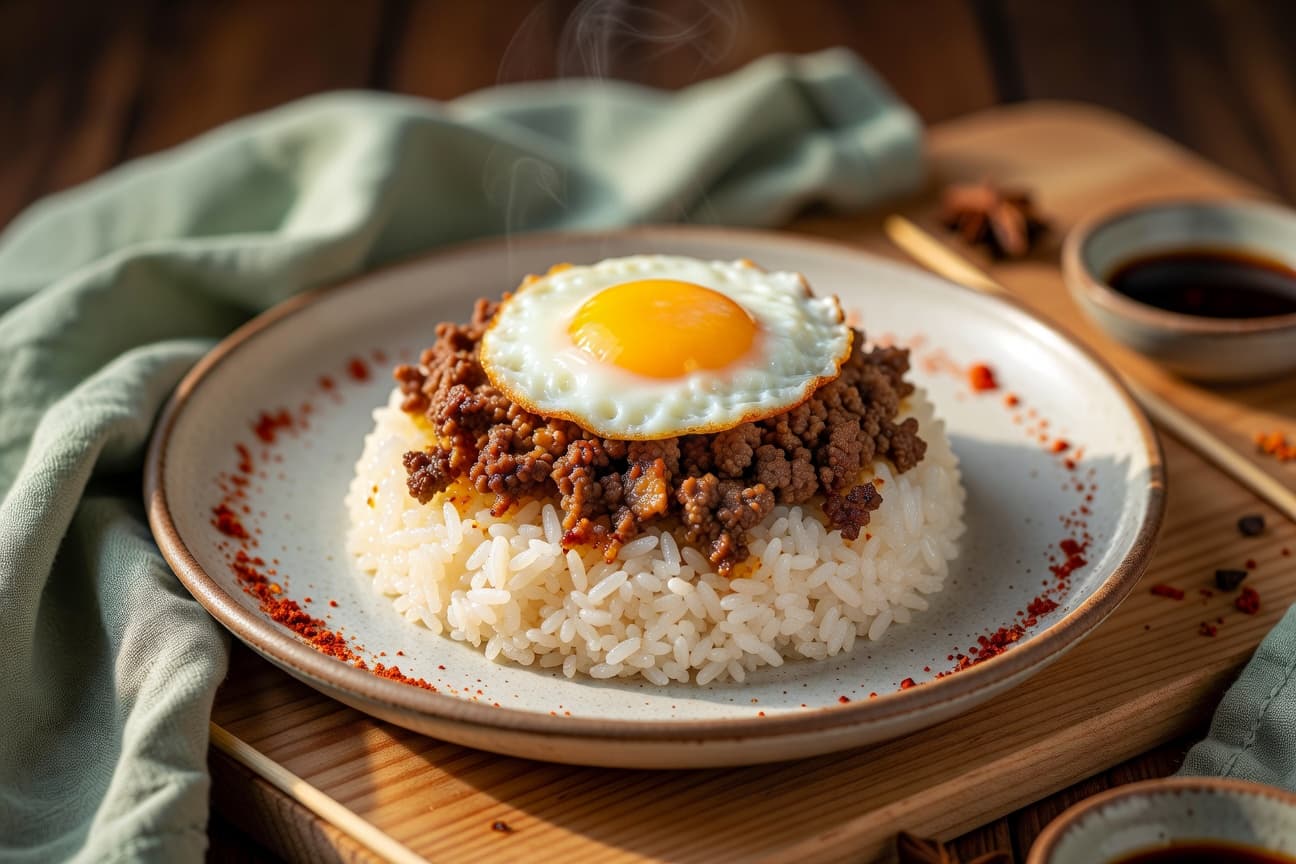 Bibimbap with Beef and Soft-Fried Egg